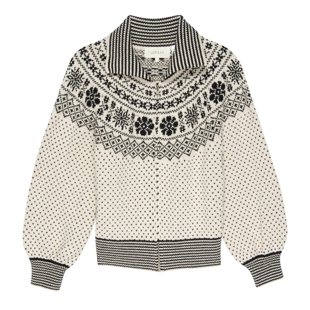 THE GREAT. The Ranch Cardigan Snow Day Fair Isle Size M - Picture 4 of 8